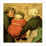 Children's Games: detail of a child carried by two others, 1560 by Pieter the Elder Bruegel