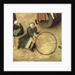Children's Games: detail of a child with a stick and hoop, 1560 by Pieter the Elder Bruegel