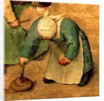 Children's Games: detail of a girl playing with a spinning top, 1560 by Pieter the Elder Bruegel