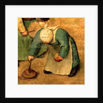 Children's Games: detail of a girl playing with a spinning top, 1560 by Pieter the Elder Bruegel