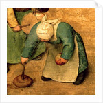 Children's Games: detail of a girl playing with a spinning top, 1560 by Pieter the Elder Bruegel