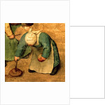 Children's Games: detail of a girl playing with a spinning top, 1560 by Pieter the Elder Bruegel
