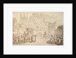A Coach Preparing to Leave Canterbury Gate, Christ Church, Oxford, c.1810-15 by Thomas Rowlandson