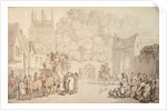 A Coach Preparing to Leave Canterbury Gate, Christ Church, Oxford, c.1810-15 by Thomas Rowlandson