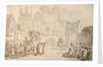 A Coach Preparing to Leave Canterbury Gate, Christ Church, Oxford, c.1810-15 by Thomas Rowlandson