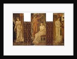 Cupid and Psyche - Palace Green Murals - Psyche's Sisters visit her at Cupid's House, 1881 by Edward Coley Burne-Jones