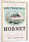 Poster advertising the 'Hornet' clipper ship from New York to San Francisco by American School