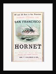 Poster advertising the 'Hornet' clipper ship from New York to San Francisco by American School