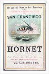 Poster advertising the 'Hornet' clipper ship from New York to San Francisco by American School