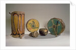 A collection of American Indian drums by School American