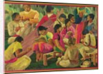Mexican village scene by Mexican School