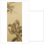 Monkey watching a dragonfly by Japanese School