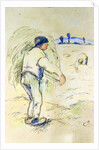Peasants haymaking, c.1884 by Camille Pissarro
