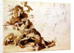 Sketch for a Wolf Hunt by Peter Paul Rubens