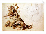 Sketch for a Wolf Hunt by Peter Paul Rubens