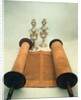 Torah scroll with Silver Crown finials by Anonymous