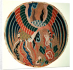 Roundel with feng-huang and tree peony by School Chinese