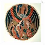 Roundel with feng-huang and tree peony by School Chinese
