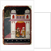 Heroine and her lover in a pavilion, c.1640-50 by Indian School