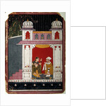 Heroine and her lover in a pavilion, c.1640-50 by Indian School