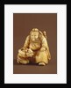 Netsuke in the form of a demon queller and a small demon, Meiji Period by Tokoku Tokoku