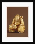 Netsuke in the form of a demon queller and a small demon, Meiji Period by Tokoku Tokoku