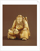 Netsuke in the form of a demon queller and a small demon, Meiji Period by Tokoku Tokoku