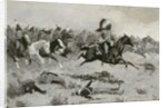 Rushing Red Lodges Passed through the Line, c.1900 by Frederic Remington