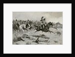 Rushing Red Lodges Passed through the Line, c.1900 by Frederic Remington