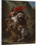 Arab Horseman Attacked by a Lion, 1849-50 by Ferdinand Victor Eugene Delacroix