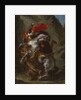 Arab Horseman Attacked by a Lion, 1849-50 by Ferdinand Victor Eugene Delacroix