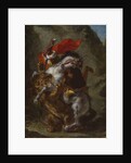 Arab Horseman Attacked by a Lion, 1849-50 by Ferdinand Victor Eugene Delacroix