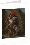 Arab Horseman Attacked by a Lion, 1849-50 by Ferdinand Victor Eugene Delacroix