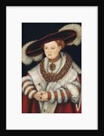 Portrait of Magdalena of Saxony, Wife of Elector Joachim II of Brandenburg, c.1529 by Lucas the Elder Cranach
