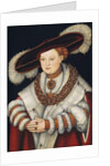 Portrait of Magdalena of Saxony, Wife of Elector Joachim II of Brandenburg, c.1529 by Lucas the Elder Cranach