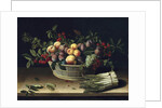 Still life with a basket of fruit and a bunch of asparagus, 1630 by Louise Moillon