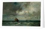 Barks Fleeing Before the Storm, 187075 by Jules Dupre