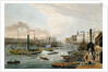 A View of London Bridge and the Custom House, with the Margate Steam Yachts, pub. 1820 by Colnaghi & Co. by Robert the Elder & Younger Havell