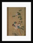 Pheasant, bullfinch, flowers and rock, c.1800 by Ariwara Baikei