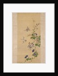 Sparrows and morning glory by Japanese School