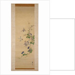 Sparrows and morning glory by Japanese School