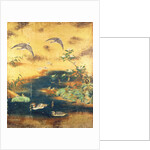 Birds and flowers sliding-door panel by Japanese School