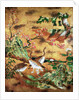 Birds and flowers sliding-door panel by Japanese School