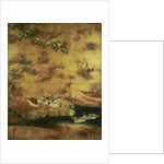 Birds and flowers sliding-door panel by Japanese School