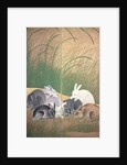 Hares and autumn grasses, c.1700 by Japanese School