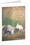Hares and autumn grasses, c.1700 by Japanese School