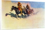 Jedediah Smith making his way across the desert from Green River to the Spanish settlements at San Diego by Frederic Remington