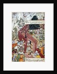 The Mughal Emperor Babur about to oversee the laying out of a garden, using lines by Mughal School