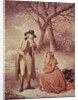 Gentleman and woman in a wintry scene by George Morland