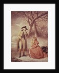 Gentleman and woman in a wintry scene by George Morland